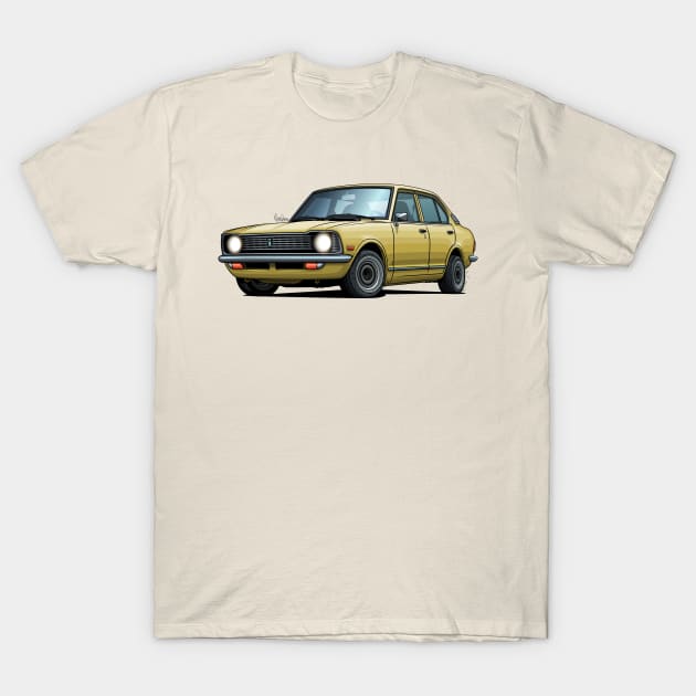 Toyota Corolla KE20 - Yellow T-Shirt by Mario Ramos Rally Art